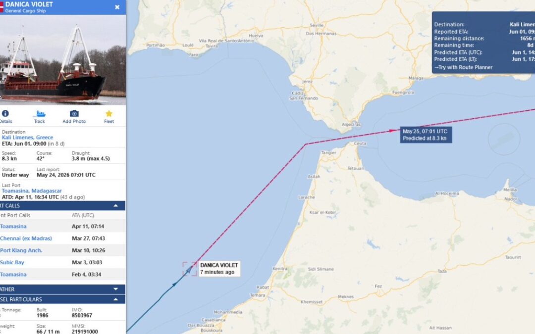 El ESTADO ESPAÑOL DEBE DENEGAR EL TRÁNSITO AL BUQUE DANICA VIOLET EN SUS AGUAS TERRITORIALES MIENTRAS ATRAVIESA EL ESTRECHO DE GIBRALTAR